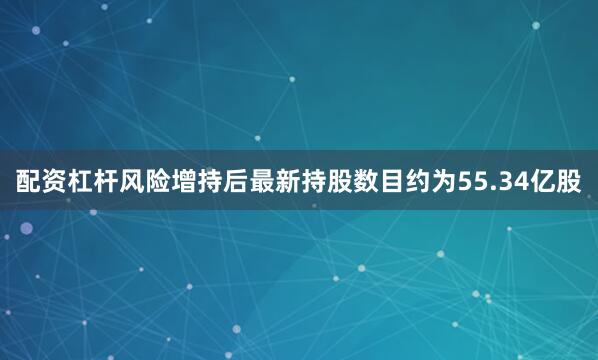 配资杠杆风险增持后最新持股数目约为55.34亿股