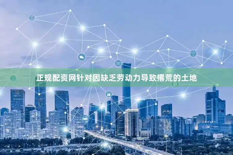 正规配资网针对因缺乏劳动力导致撂荒的土地